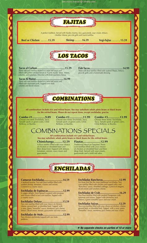 plaza bonita prescott valley menu